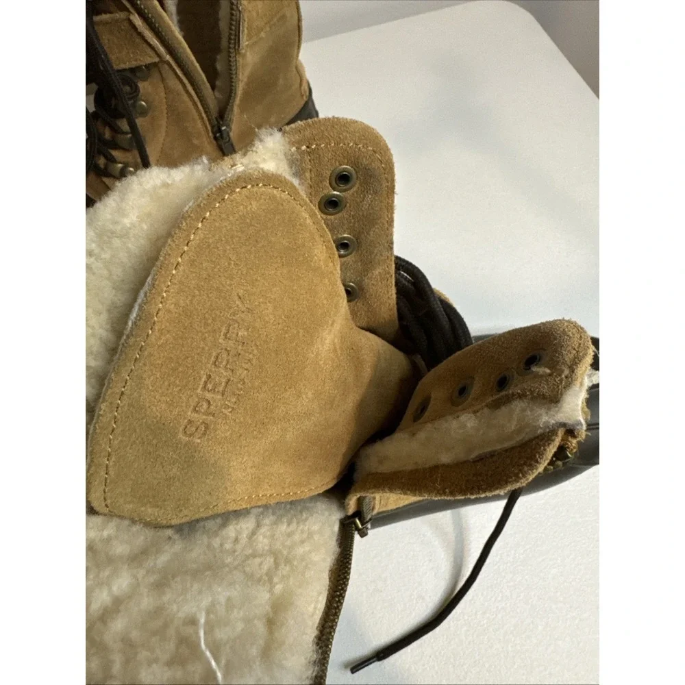 Duck Boots Women's Size 8 J. Crew Sperry Caramel Shearwater With Buckle & Zipper